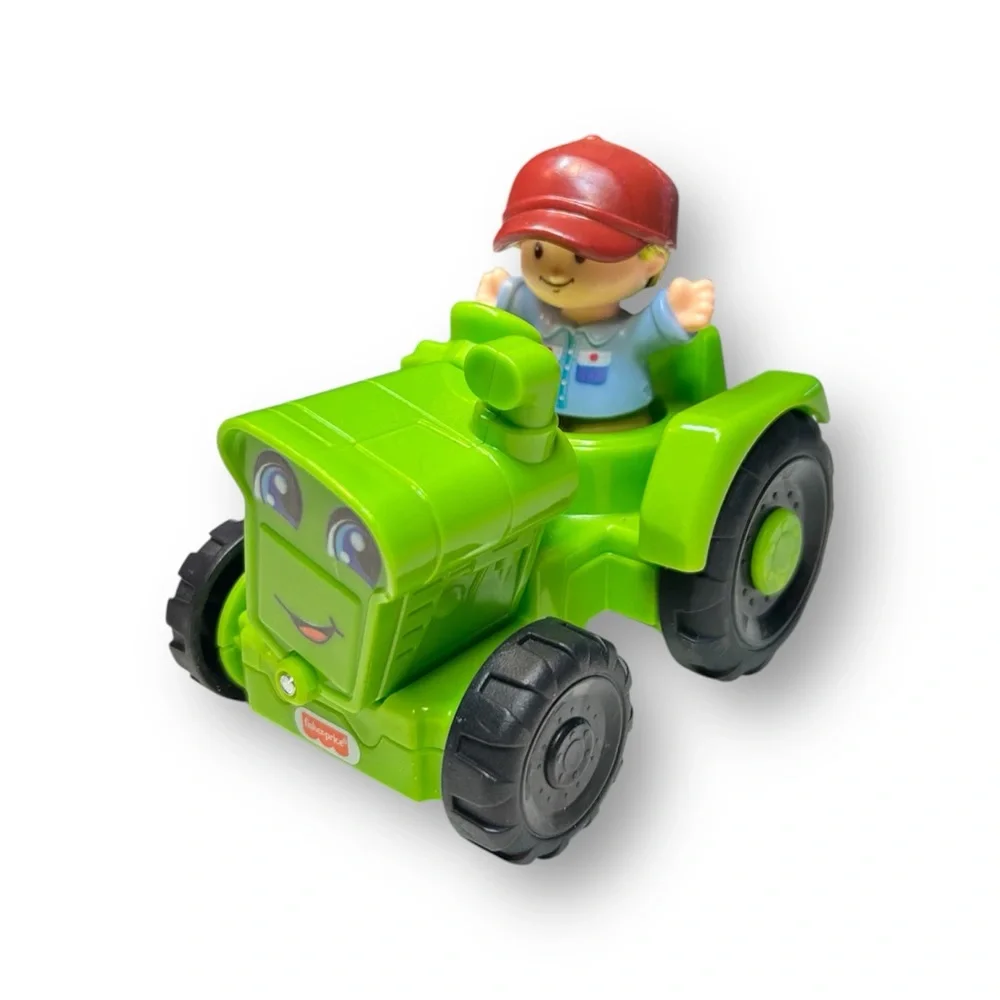 Fisher Price‎ Little People Helpful Harvester Green Tractor & Farmer Boy Figure